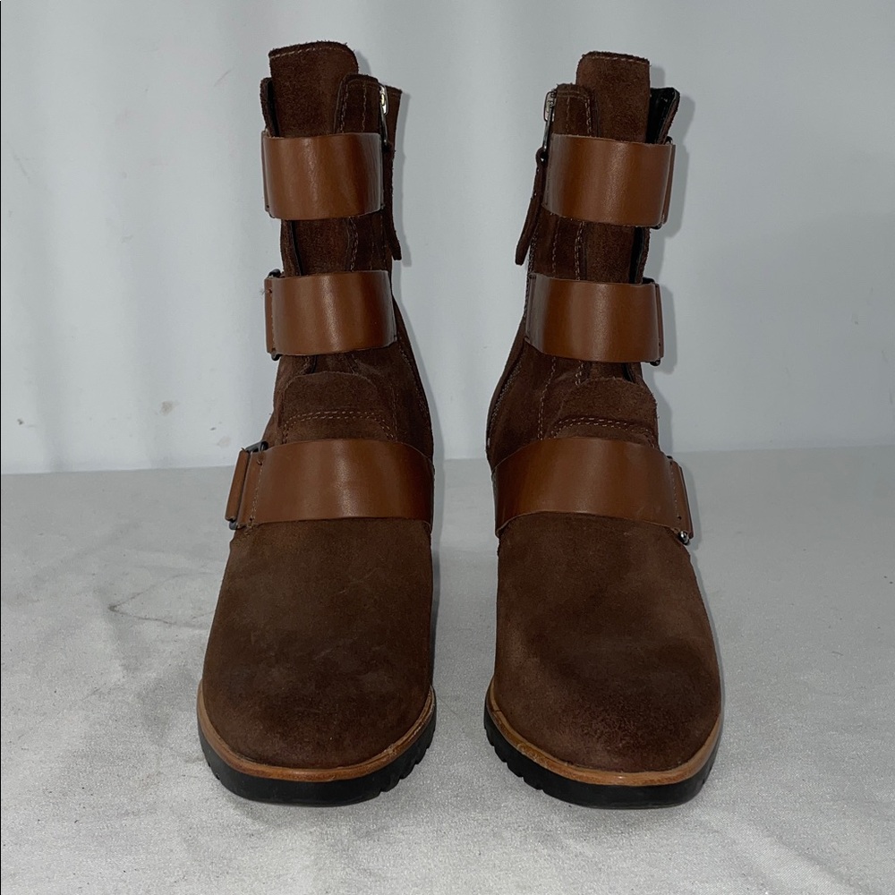 SOREL AFTER HOURS WEDGE BOOT IN BROWN SUEDE FTL-10-274 - Picture 3 of 11